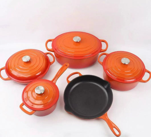 Juego de Cocina de Hierro Esmaltado: Sartén y Olla para Guisos - Image 7