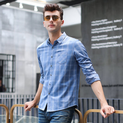 Camisa a Cuadros Casual de Manga Larga para Hombre - Image 5
