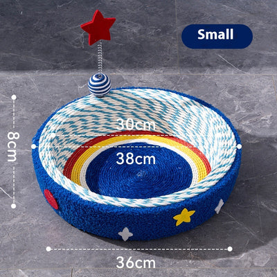 Rascador Tejido Redondo Diseño Cielo Estrellado para Gatos - Image 6