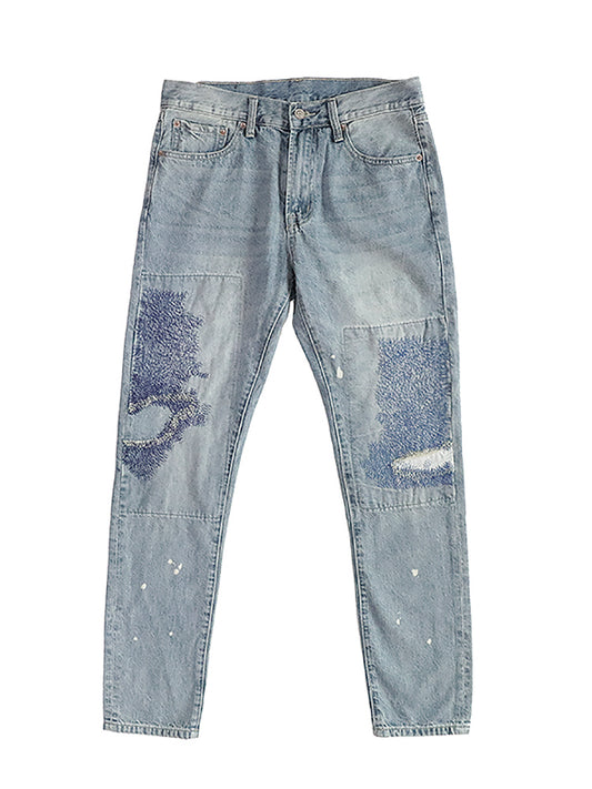 Jeans Ajustados Efecto Quemado Industrial para Trabajo Pesado - Image 2