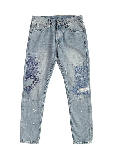 Jeans Ajustados Efecto Quemado Industrial para Trabajo Pesado - Image 2