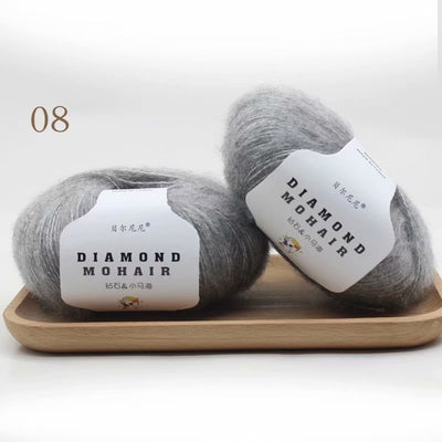 Bufanda Chal de Mohair Tejida a Mano Sudafricana Premium con Ovillo de Lana DIY - Image 72