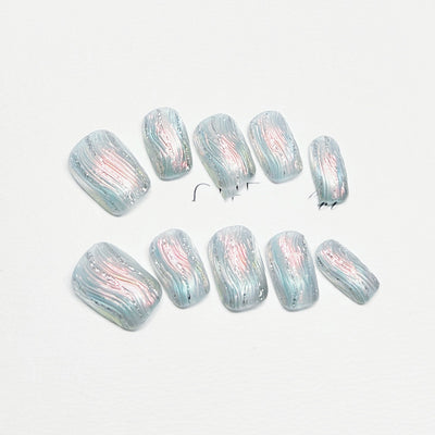 Uñas Postizas Ojo de Gato Azul