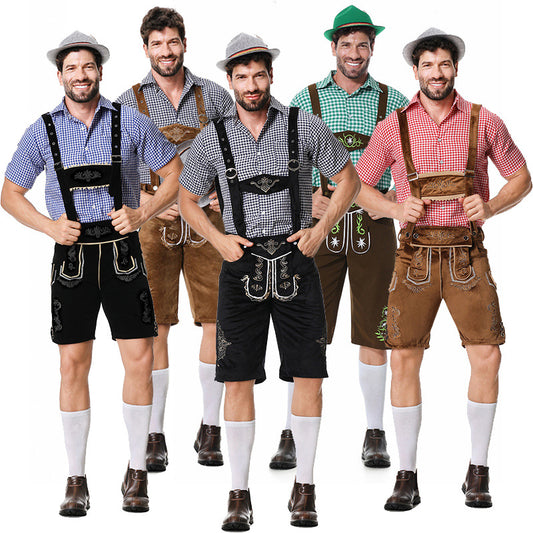 Conjunto Completo para Festival de Cerveza - Overol Denim, Camisa y Gorro