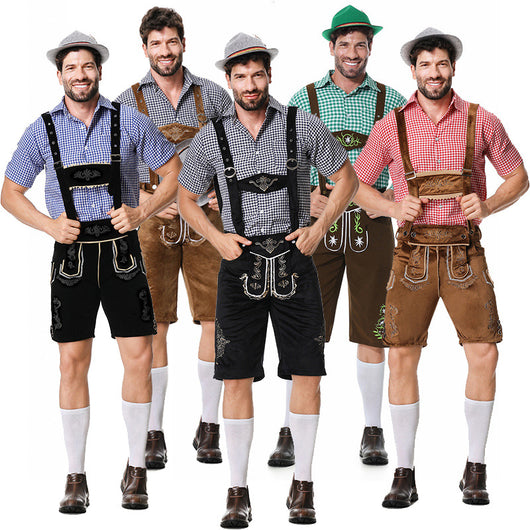 Conjunto Completo para Festival de Cerveza - Overol Denim, Camisa y Gorro
