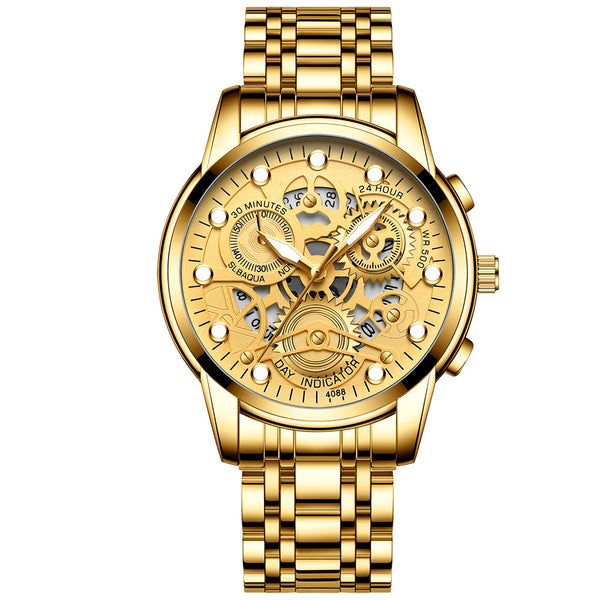 Reloj de Cuarzo Hueco para Hombre - Diseño Fashion Negro