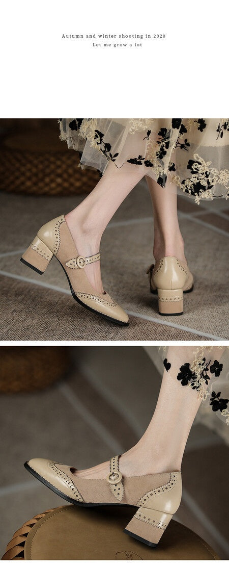 Zapatos Mary Jane Vintage con Tacón Grueso y Punta Cuadrada para Mujer - Image 11