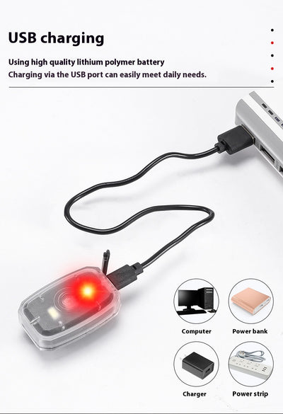 Luz Trasera Bicolor para Bicicleta - Faro de Advertencia Nocturno Compacto - Image 20