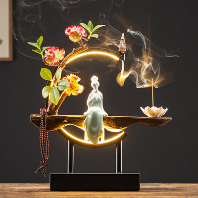 Quemador de Incienso Cascada Efecto Reflujo - Decoración Buda Cerámica con 20 Conos - Image 15