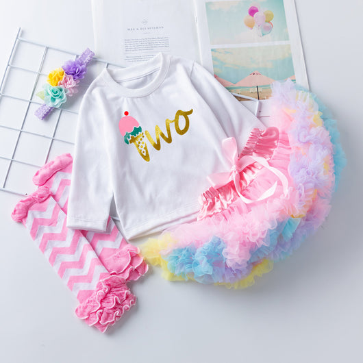 Conjunto de Falda Esponjosa Rosa y Calcetines a Juego - Image 10
