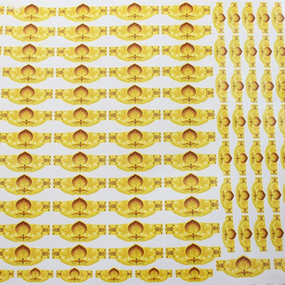 Sheet of gold ceramic decals with ornate, symmetrical designs, ideal for pottery and craft decoration. - Image 17