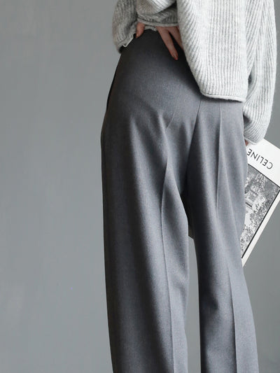 Pantalones de Talle Alto Mujer Pierna Ancha Recta Elegantes - Image 18