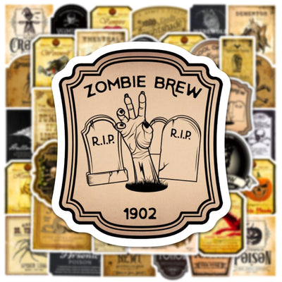 50 Botellas Vintage Halloween con Stickers de Graffiti - Image 9