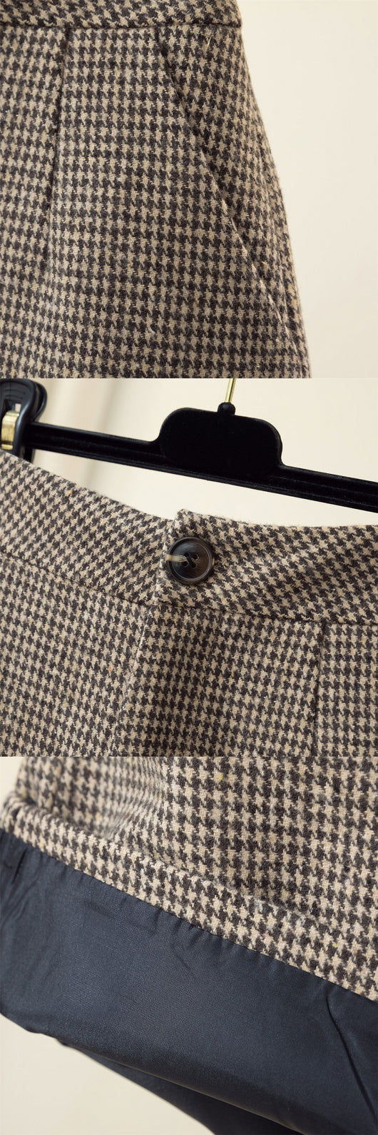 Shorts de Lana Cuadros Cintura Alta Pierna Ancha para Otoño e Invierno - Image 8