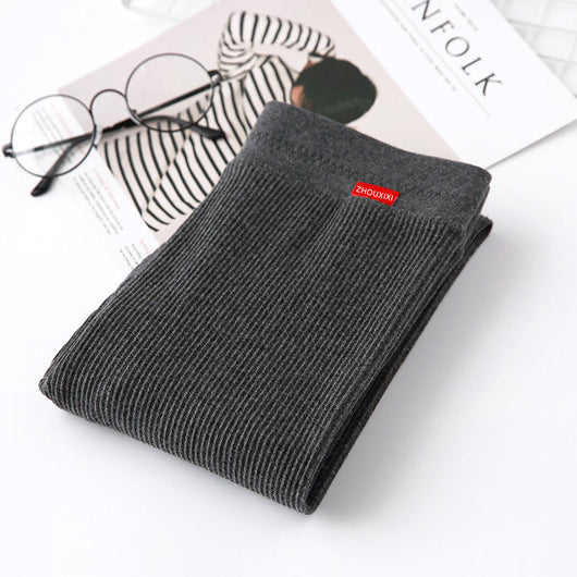 Pantalones Capri Grises de Cintura Alta para Mujer - Algodón Ligero con Rayas Verticales - Image 10