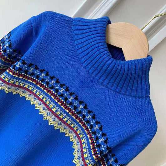 Suéter Cuello Tortuga Azul para Niños Pequeños - Image 4