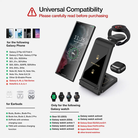 Cargador Inalámbrico 3 en 1 Plegable 15W - Portátil y Multidispositivo - Image 9