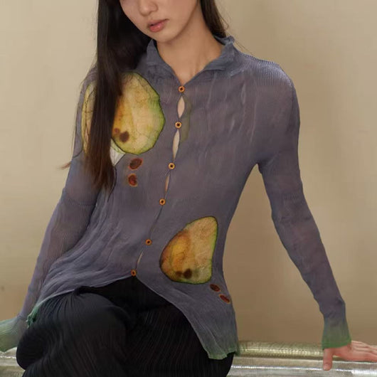 Blusa Ajustada Estampada con Malla Reductora para Mujer