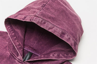 Sudadera Hoodie Denim Desgastada Estilo Punk con Capucha - Image 12