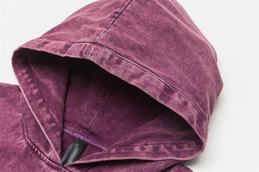 Sudadera Hoodie Denim Desgastada Estilo Punk con Capucha - Image 12