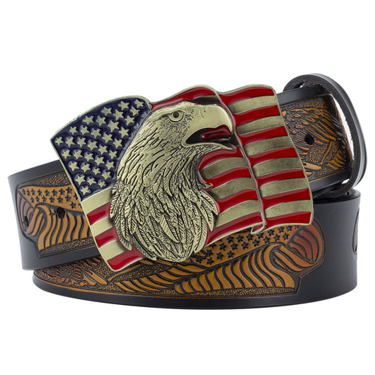 Cinturón de Cuero Genuino para Hombre con Hebilla Águila - Estilo Casual y Moderno - Image 8