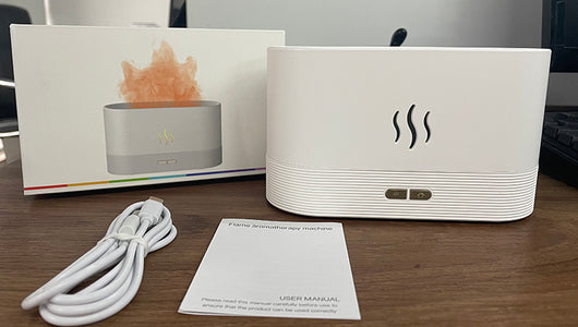 Difusor Ultrasónico con Efecto Llama LED RGB y Aromaterapia - Image 22