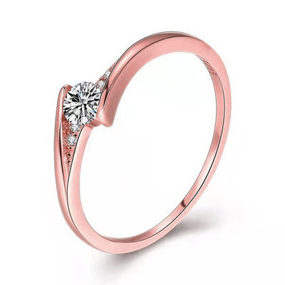 Anillo de Compromiso Dorado en Aleación, Diseño Redondo - Image 3