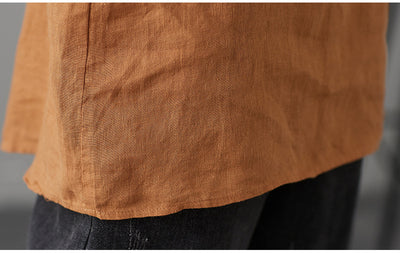 Blusa Retro de Algodón y Lino Talla Grande Mujer Blanca Casual Manga Larga con Encaje - Image 8
