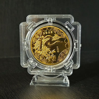 Medalla Conmemorativa Año de la Serpiente Chapada en Oro y Plata - Image 23