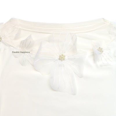Blusa Elegante Slim Fit con Paneles de Malla Floral 3D - Image 17