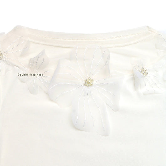 Blusa Elegante Slim Fit con Paneles de Malla Floral 3D - Image 17