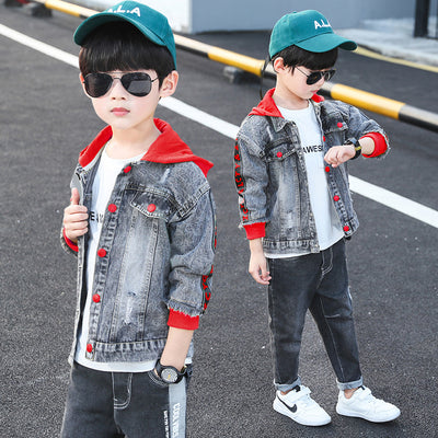 Chaqueta Denim con Capucha para Niño - Primavera Otoño - Image 7