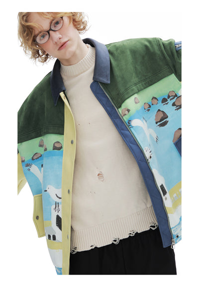 Chaqueta de Gamuza Estilo Retro Patchwork para Hombre - Image 21