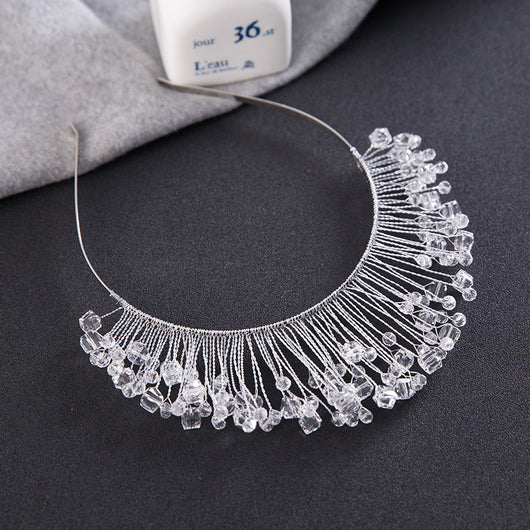 Diadema Nupcial con Cristales Facetados - Tocado de Novia Artesanal - Image 11