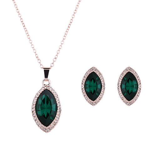 Conjunto de Collar y Aretes de Cristal Brillante - Image 3