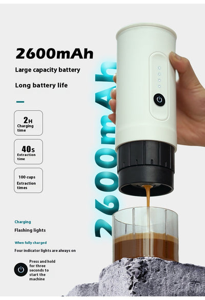Cafetera Portátil Eléctrica para Viajes - Cápsula y Molida con Cargador para Auto - Image 21