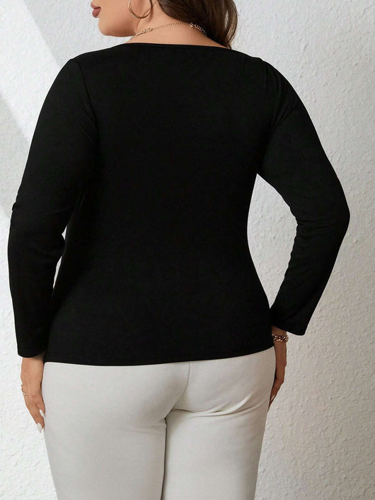 Blusa Manga Larga Slim Fit con Detalles Calados - Image 9