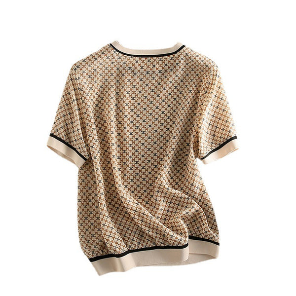 Blusa de Seda para Mujer de Manga Corta