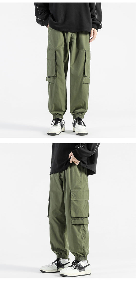 Pantalones Cargo Holgados con Bolsillos y Puños Ajustables - Image 18