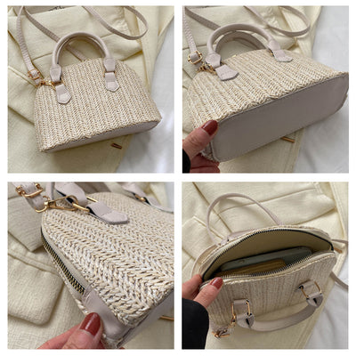 Bolsa Mensajera Tejida Portátil de Estilo Casual - Image 18