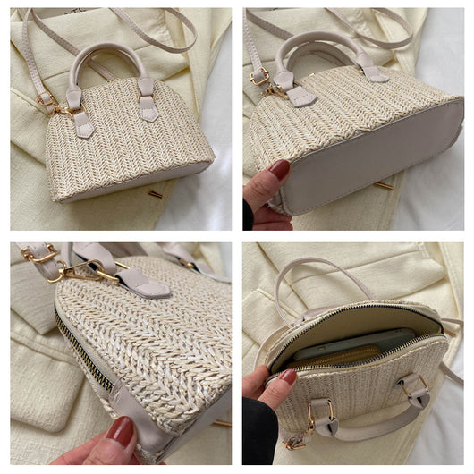 Bolsa Mensajera Tejida Portátil de Estilo Casual - Image 18