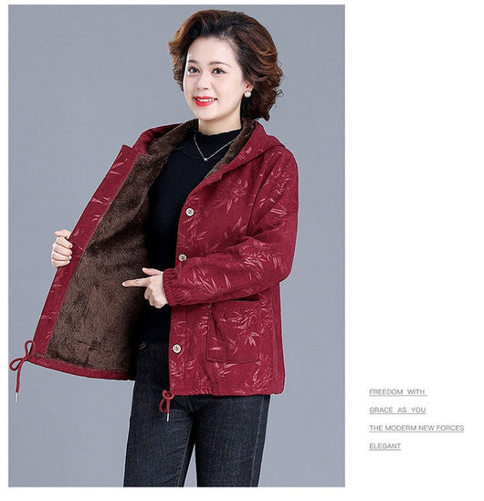 Abrigo Acolchado con Capucha para Mujer Madura - Chaqueta Térmica Forrada en Fleece - Image 23
