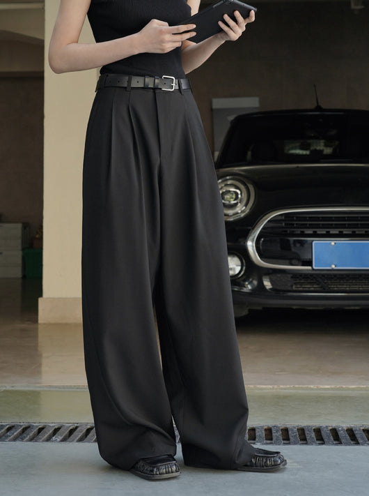 Pantalón Casual Holgado de Cintura Alta con Textura para Mujer - Image 40