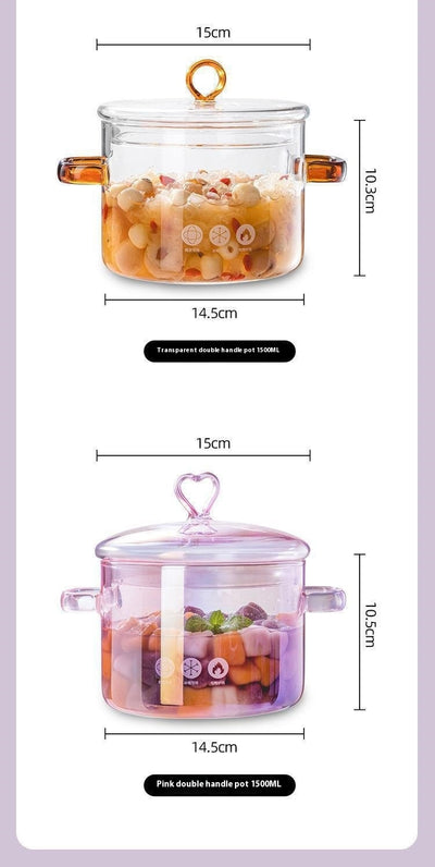 Tetera de Vidrio Borosilicato Doble Asa para Cocina - Image 11