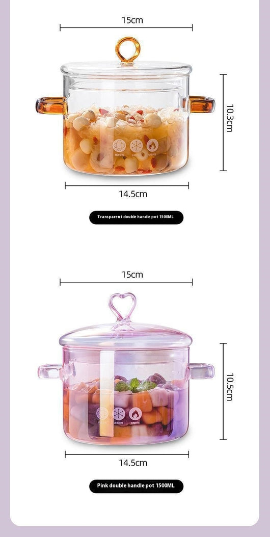 Tetera de Vidrio Borosilicato Doble Asa para Cocina - Image 11