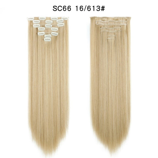 Set de Extensiones de Cabello con 16 Clips - Peluca de Fibra Sintética Premium - Image 47