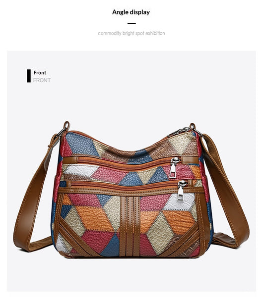 Bolso Bandolera Multicolor con Diseño de Parches Geométricos - Image 22