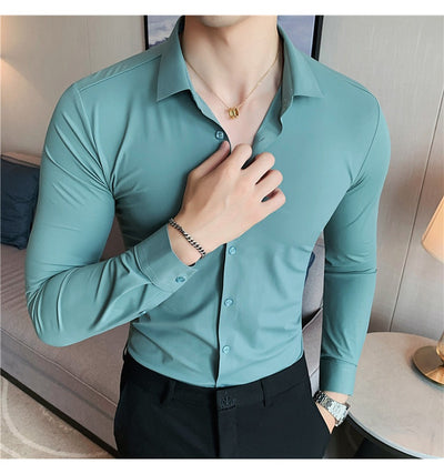 Camisa Casual de Punto Sin Planchado con Caída Perfecta - Image 10