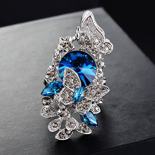 Anillo de Cristal Mariposa con Circonita Diamante - Image 7