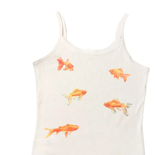 Chaleco Estampado Peces Dorados Cuello Cuadrado Ajustado Sexy - Image 8